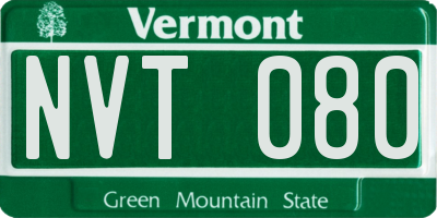 VT license plate NVT080