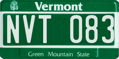 VT license plate NVT083