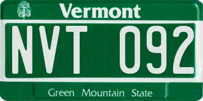 VT license plate NVT092