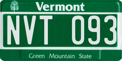 VT license plate NVT093
