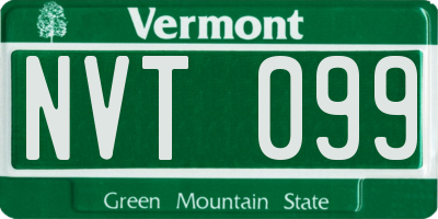 VT license plate NVT099