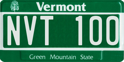 VT license plate NVT100