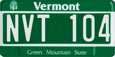 VT license plate NVT104