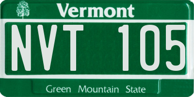 VT license plate NVT105