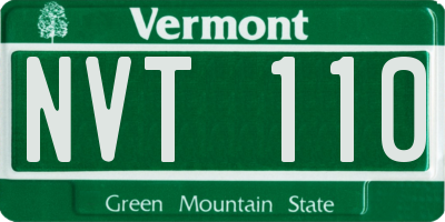 VT license plate NVT110