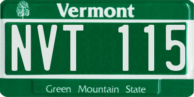 VT license plate NVT115