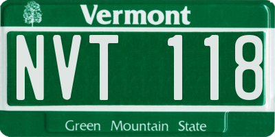 VT license plate NVT118