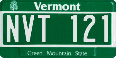 VT license plate NVT121