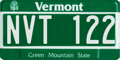 VT license plate NVT122