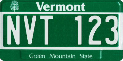 VT license plate NVT123