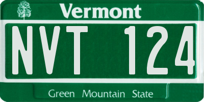 VT license plate NVT124