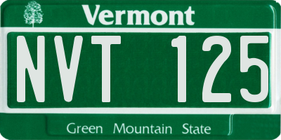 VT license plate NVT125