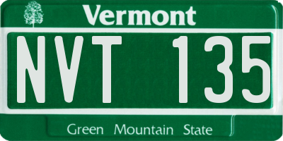 VT license plate NVT135