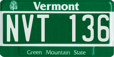 VT license plate NVT136
