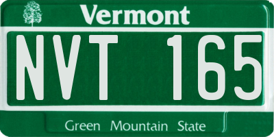 VT license plate NVT165
