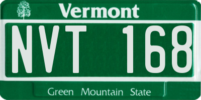 VT license plate NVT168