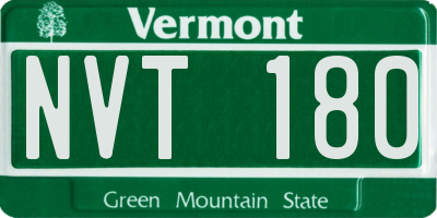 VT license plate NVT180