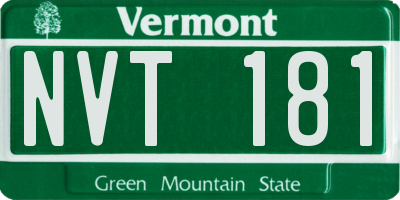 VT license plate NVT181