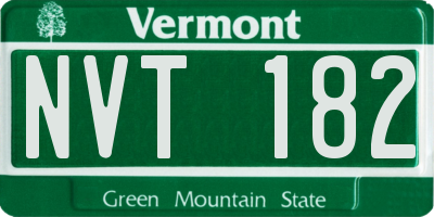 VT license plate NVT182