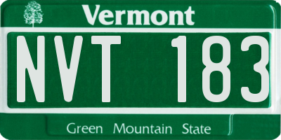 VT license plate NVT183