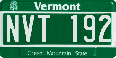 VT license plate NVT192