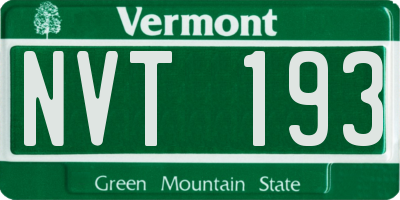 VT license plate NVT193