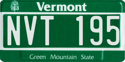 VT license plate NVT195