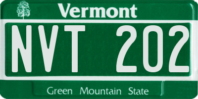 VT license plate NVT202