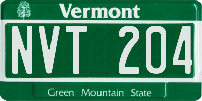 VT license plate NVT204