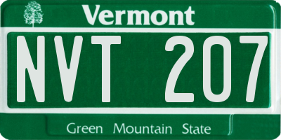 VT license plate NVT207