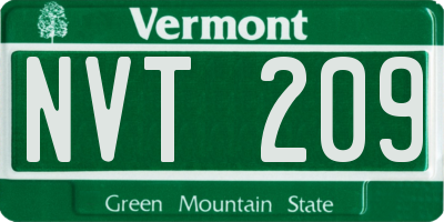 VT license plate NVT209