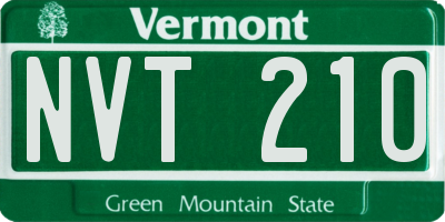 VT license plate NVT210