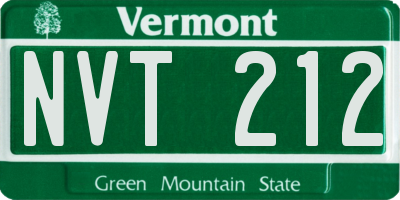 VT license plate NVT212