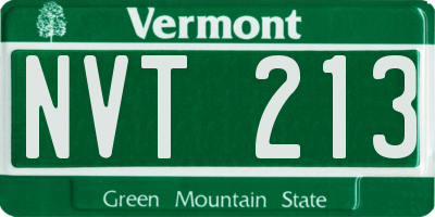 VT license plate NVT213