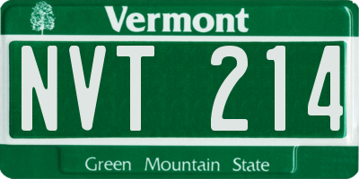 VT license plate NVT214