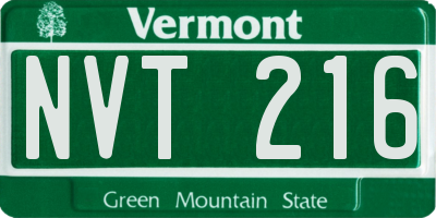 VT license plate NVT216