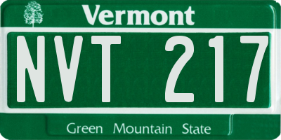 VT license plate NVT217