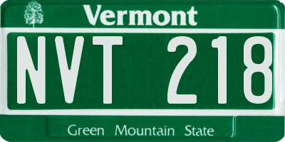 VT license plate NVT218