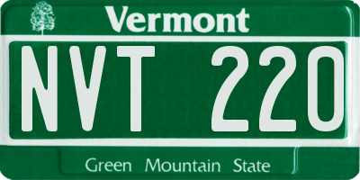 VT license plate NVT220