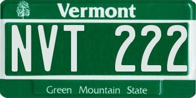 VT license plate NVT222