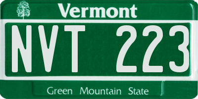 VT license plate NVT223