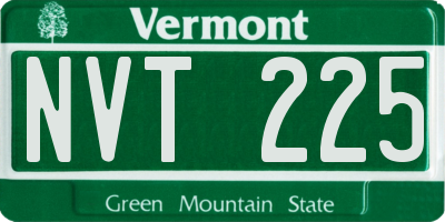 VT license plate NVT225
