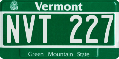 VT license plate NVT227