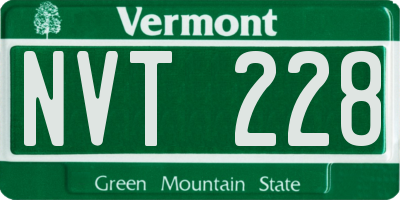 VT license plate NVT228