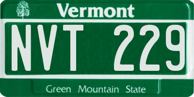 VT license plate NVT229