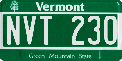 VT license plate NVT230