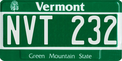 VT license plate NVT232