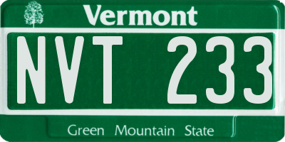 VT license plate NVT233