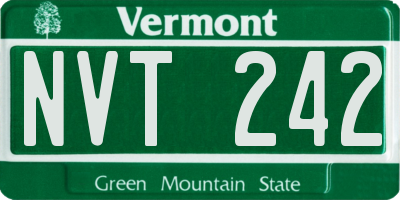 VT license plate NVT242