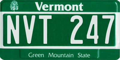 VT license plate NVT247